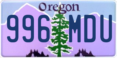 OR license plate 996MDU