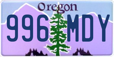 OR license plate 996MDY