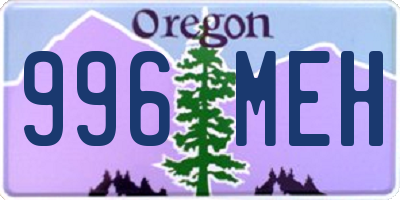 OR license plate 996MEH