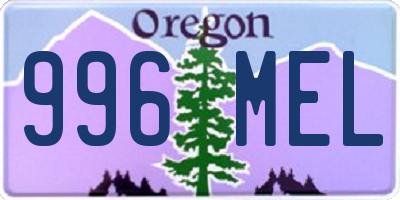 OR license plate 996MEL