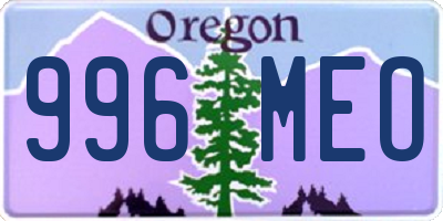 OR license plate 996MEO