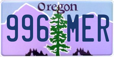 OR license plate 996MER