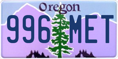 OR license plate 996MET