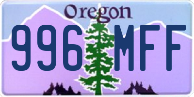 OR license plate 996MFF