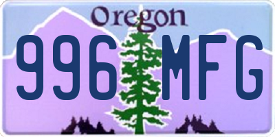 OR license plate 996MFG