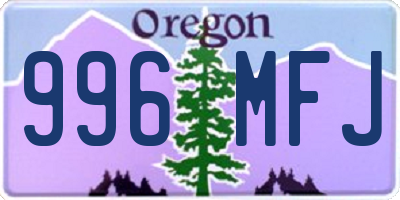 OR license plate 996MFJ