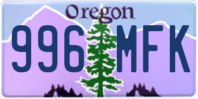 OR license plate 996MFK