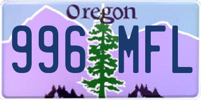 OR license plate 996MFL