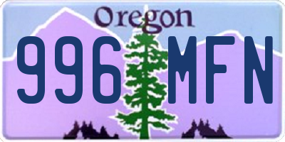 OR license plate 996MFN