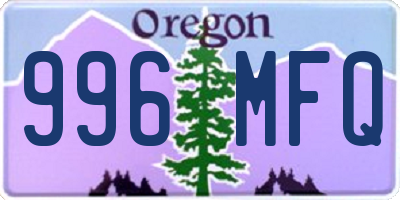 OR license plate 996MFQ