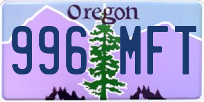 OR license plate 996MFT