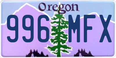 OR license plate 996MFX