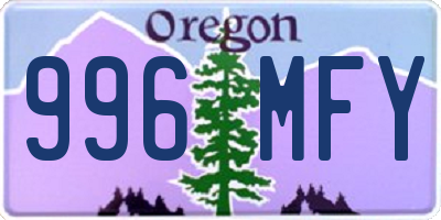 OR license plate 996MFY