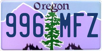 OR license plate 996MFZ