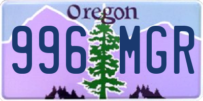 OR license plate 996MGR