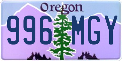 OR license plate 996MGY