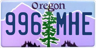 OR license plate 996MHE