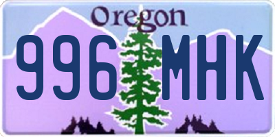 OR license plate 996MHK