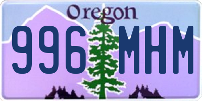 OR license plate 996MHM