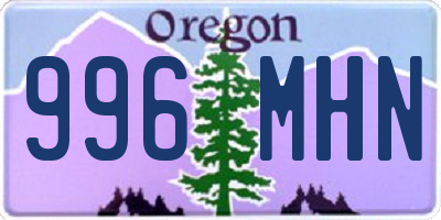 OR license plate 996MHN