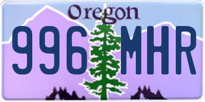 OR license plate 996MHR