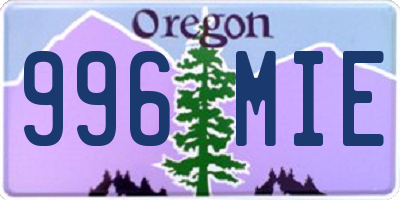 OR license plate 996MIE