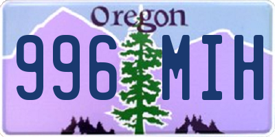 OR license plate 996MIH