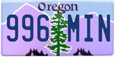 OR license plate 996MIN