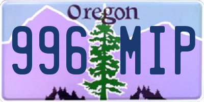OR license plate 996MIP