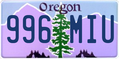 OR license plate 996MIU