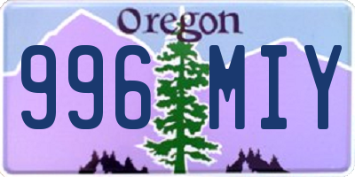 OR license plate 996MIY