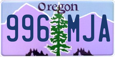 OR license plate 996MJA