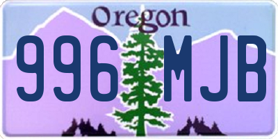 OR license plate 996MJB