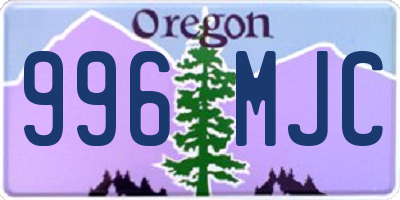 OR license plate 996MJC