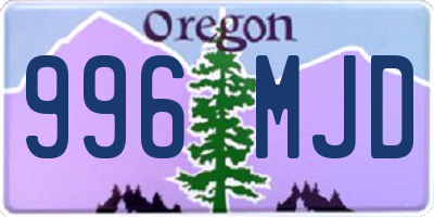OR license plate 996MJD
