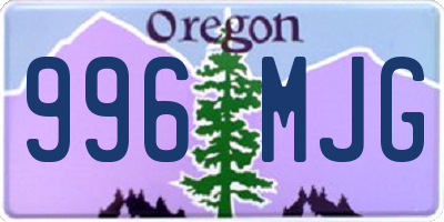 OR license plate 996MJG