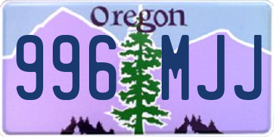 OR license plate 996MJJ