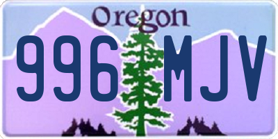 OR license plate 996MJV