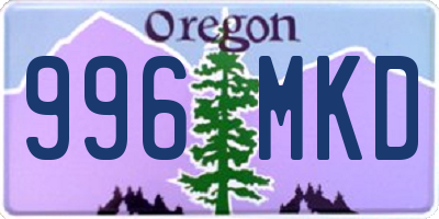 OR license plate 996MKD