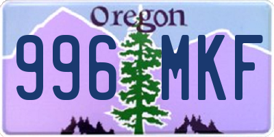 OR license plate 996MKF