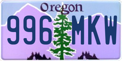 OR license plate 996MKW