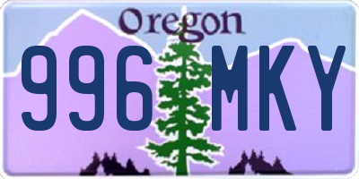 OR license plate 996MKY