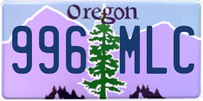 OR license plate 996MLC