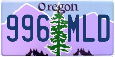 OR license plate 996MLD