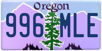 OR license plate 996MLE