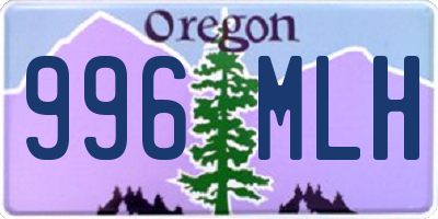 OR license plate 996MLH