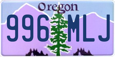 OR license plate 996MLJ