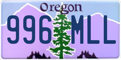 OR license plate 996MLL