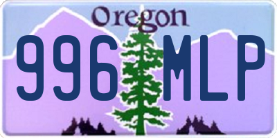 OR license plate 996MLP