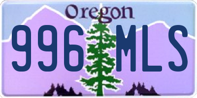 OR license plate 996MLS